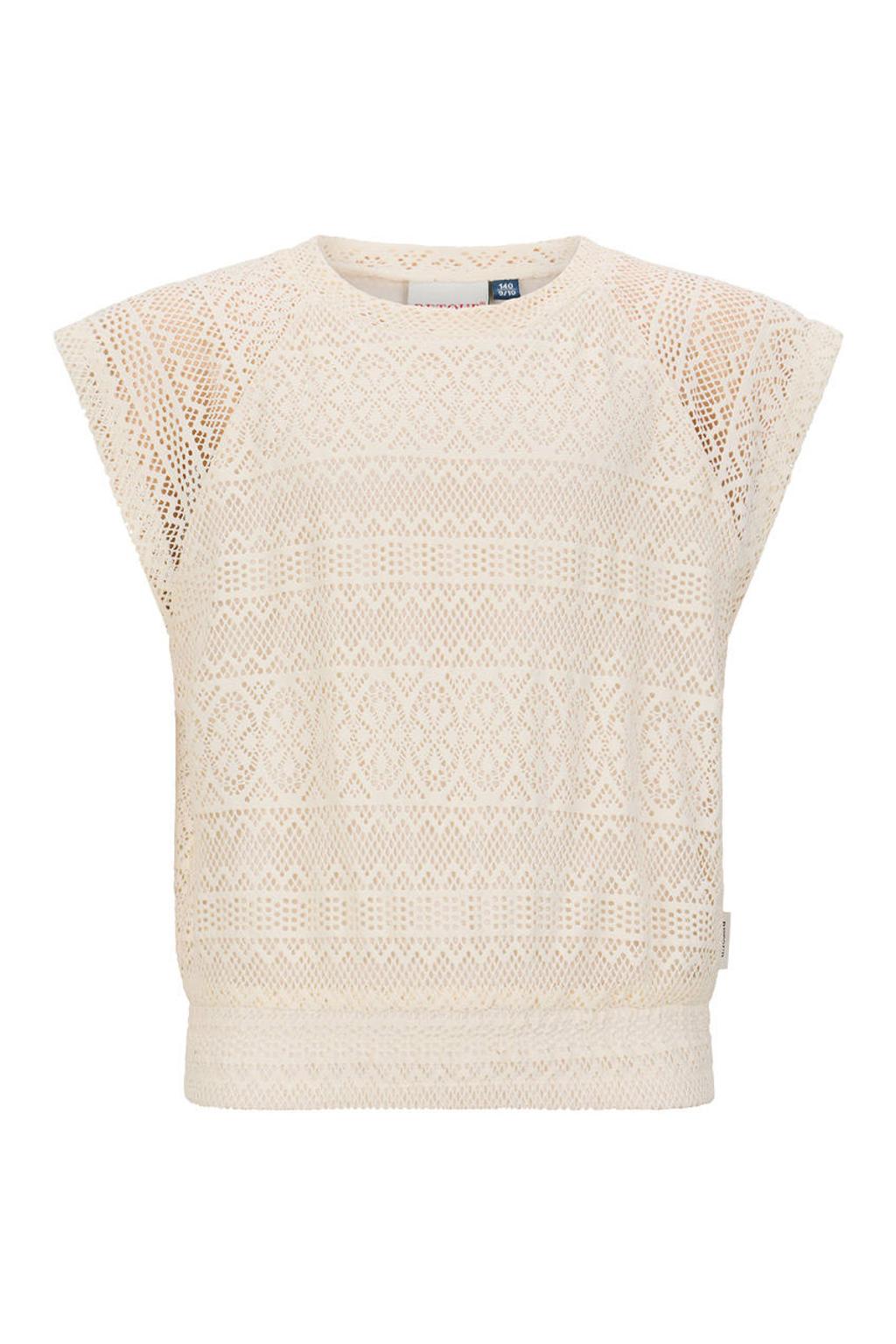 Beige meisjes Retour Jeans mouwloze top van polyester met effen en ronde hals