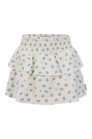 gebloemde skort wit
