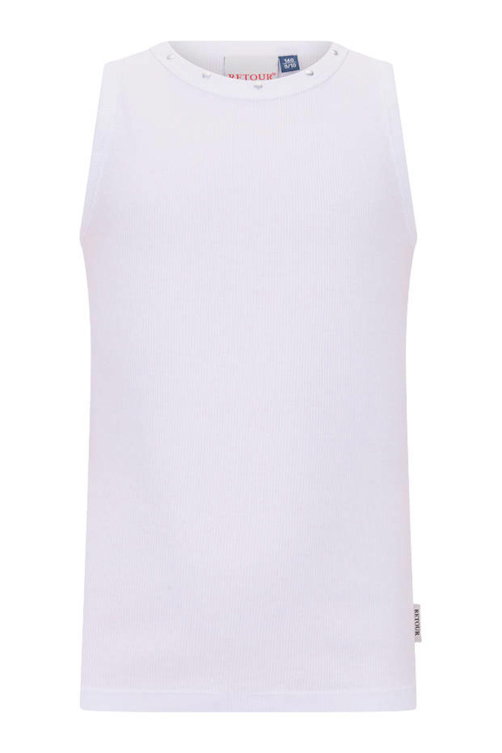Witte meisjes Retour Jeans mouwloze top met effen, ronde hals en studs