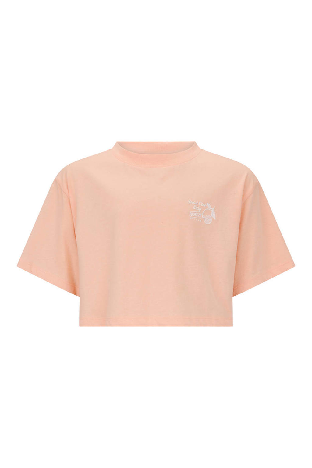 Oranje meisjes Retour Jeans T-shirt van katoen met backprint, korte mouwen en ronde hals