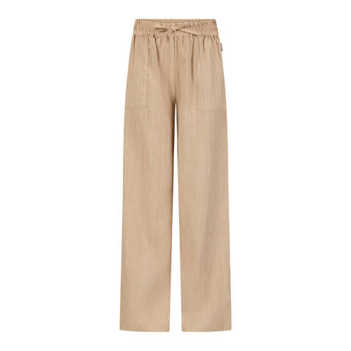 Retour Jeans wide leg casual broek beige afbeelding