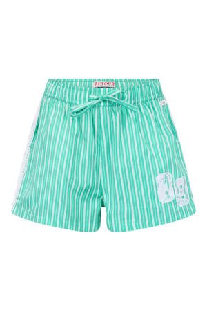 relaxed regular waist gestreepte casual short groen