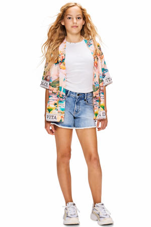 relaxed regular waist short medium blue denim