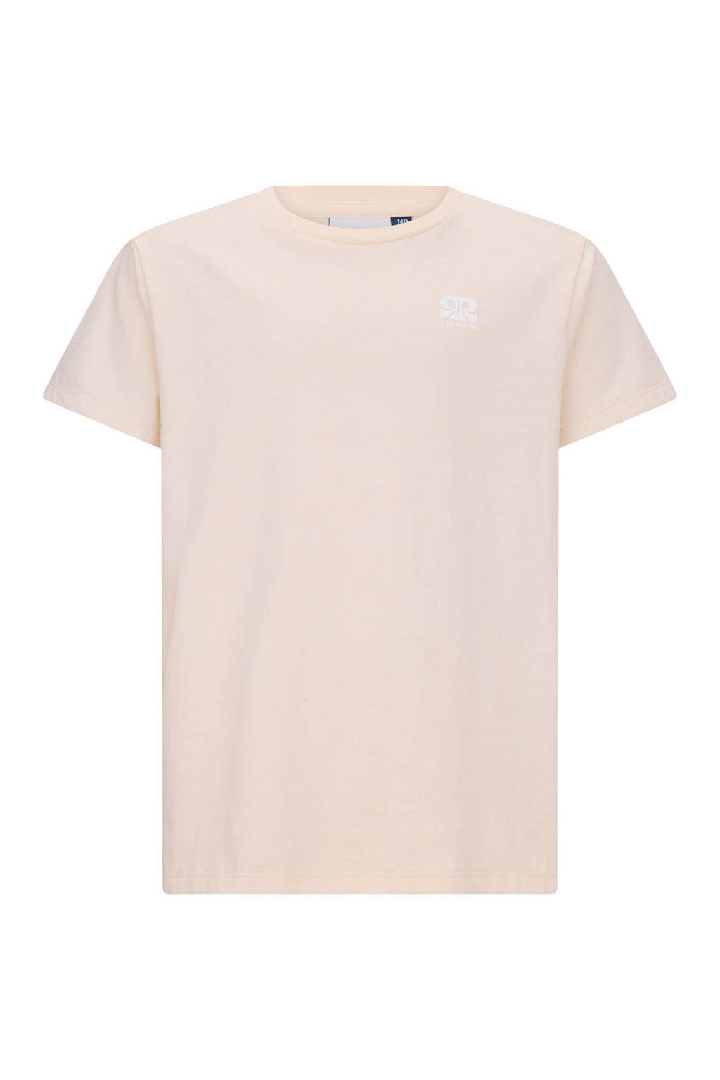 Beige meisjes Retour Jeans T-shirt van katoen met logo dessin, korte mouwen en ronde hals