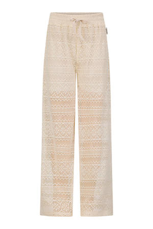 wide leg casual broek beige