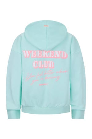 hoodie met backprint lichtblauw