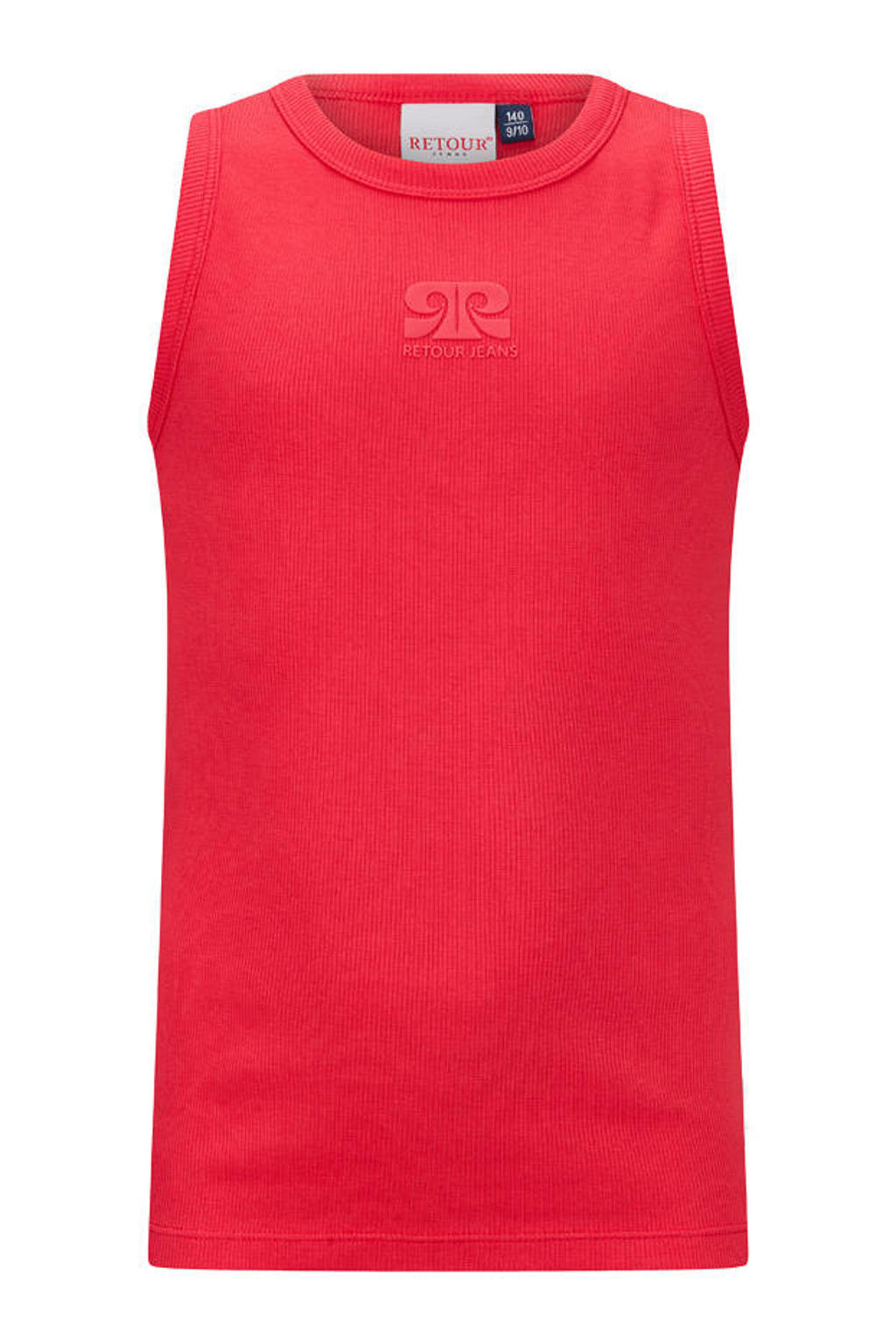 Rode meisjes Retour Jeans tanktop van stretchkatoen met printopdruk en ronde hals