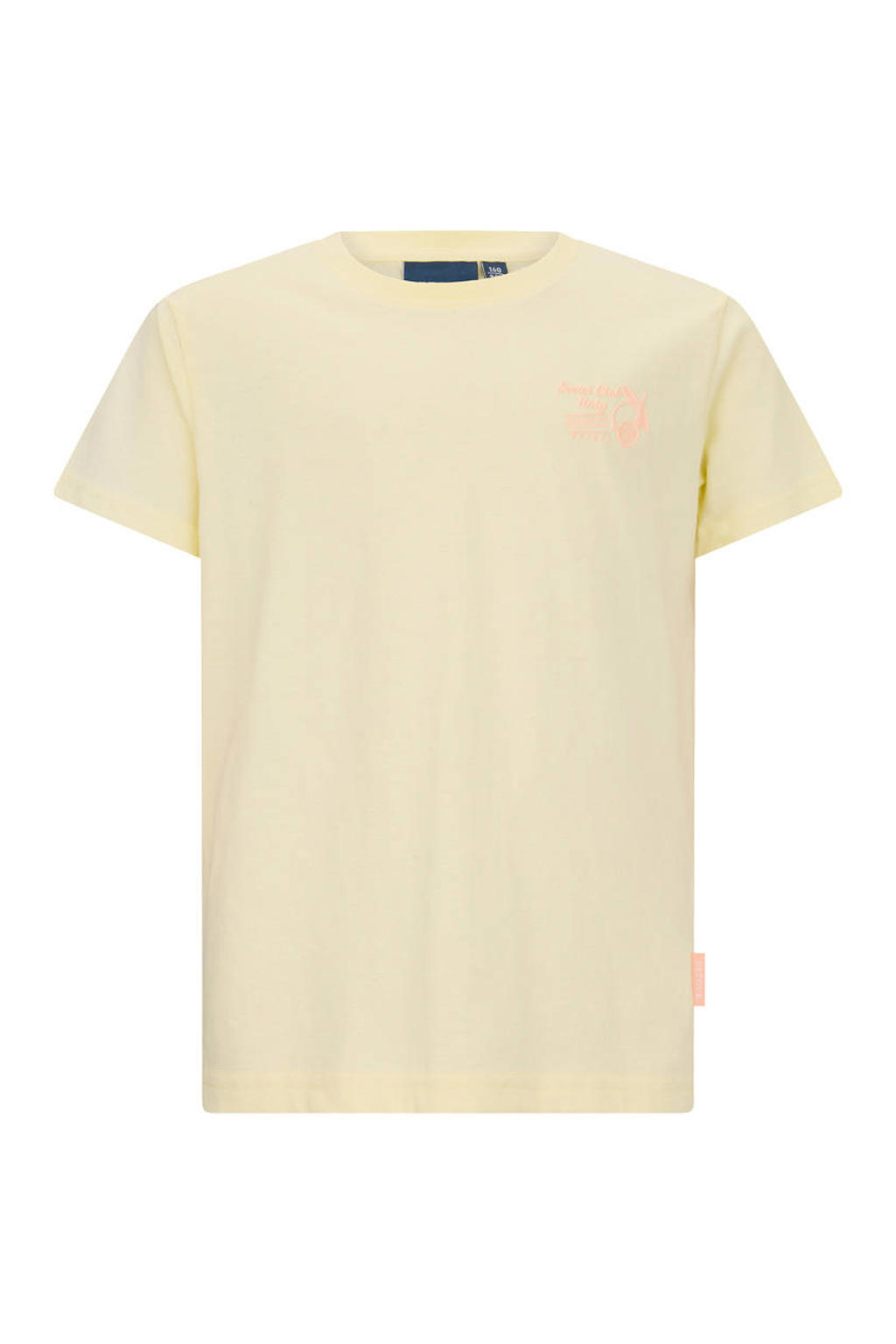 Lichtgele meisjes Retour Jeans T-shirt van katoen met backprint, korte mouwen en ronde hals