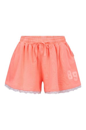 relaxed regular waist sweatshort oranje broderie
