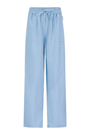 wide leg casual broek lichtblauw