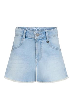 relaxed regular waist short light blue denim