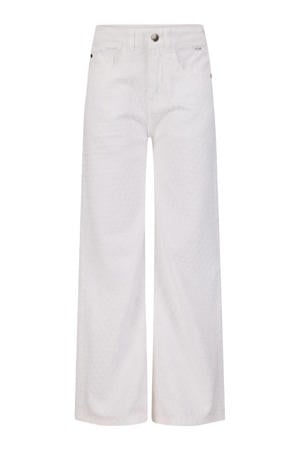 wide leg regular waist casual broek wit