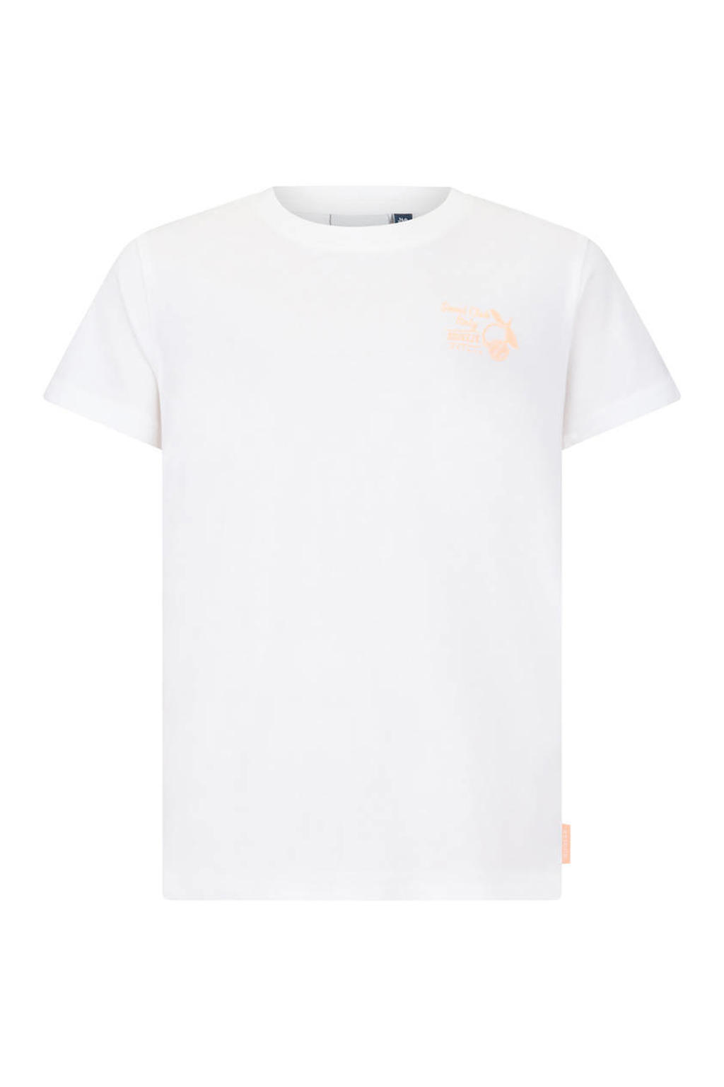 Witte meisjes Retour Jeans T-shirt van katoen met backprint, korte mouwen en ronde hals