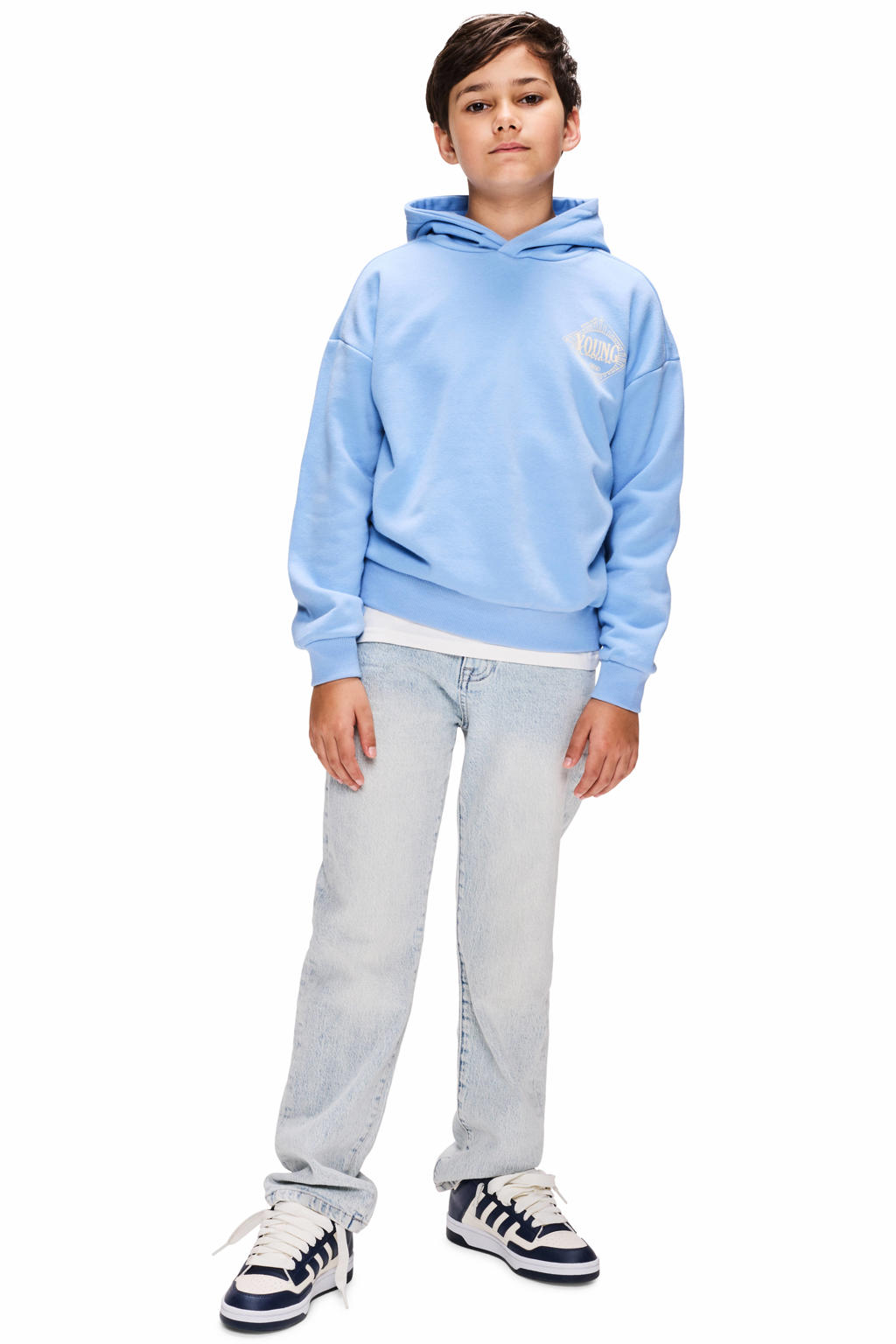 Light blue denim jongens Retour Jeans Manuel loose fit jeans van denim met regular waist en effen