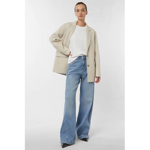 comma wide leg jeans light blue denim afbeelding