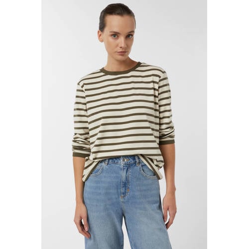 comma gestreepte longsleeve olijfgroen afbeelding
