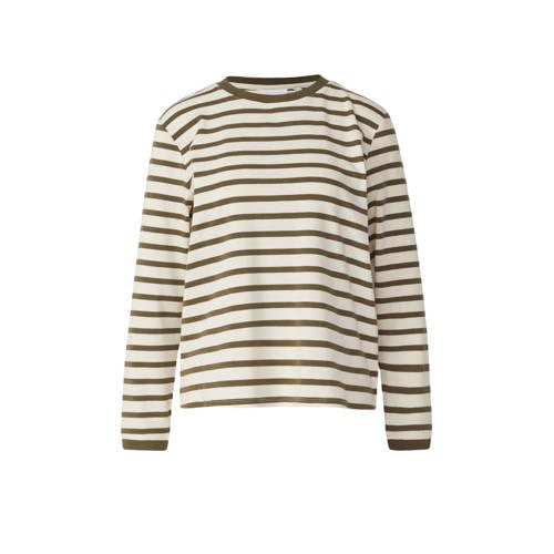comma gestreepte longsleeve olijfgroen afbeelding