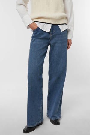 high waist flared jeans dark blue denim