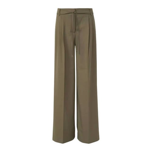 comma wide leg high waist broek donkergroen afbeelding
