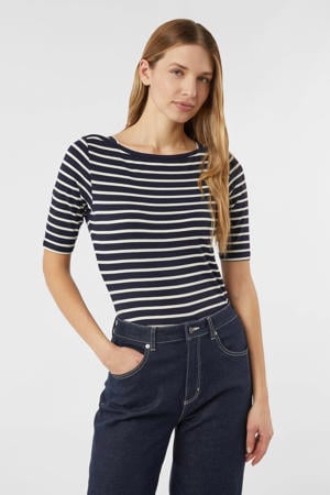 gestreepte top marineblauw