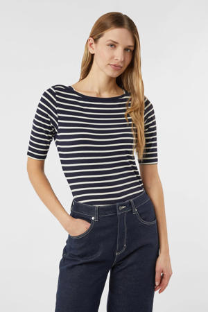 gestreepte top marineblauw