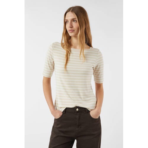 comma gestreepte top beige afbeelding