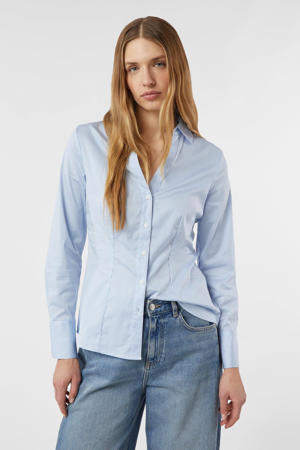 gestreepte blouse lichtblauw