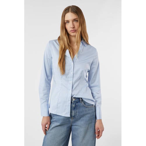 comma gestreepte blouse lichtblauw afbeelding