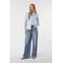 comma gestreepte blouse lichtblauw