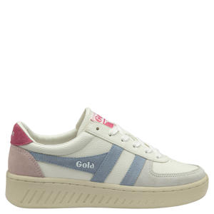 Grandslam Trident leren sneakers wit/lichtblauw