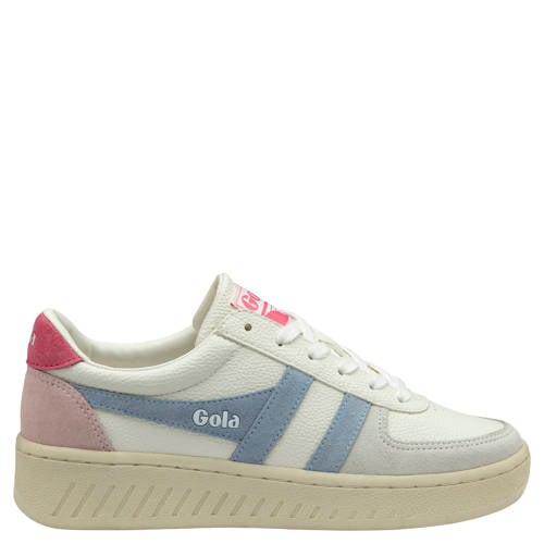 Gola Grandslam Trident leren sneakers wit/lichtblauw afbeelding