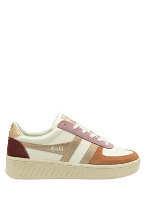 Grandslam Quadrant leren sneakers wit/roze