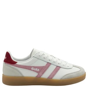 Viper leren sneakers wit/roze