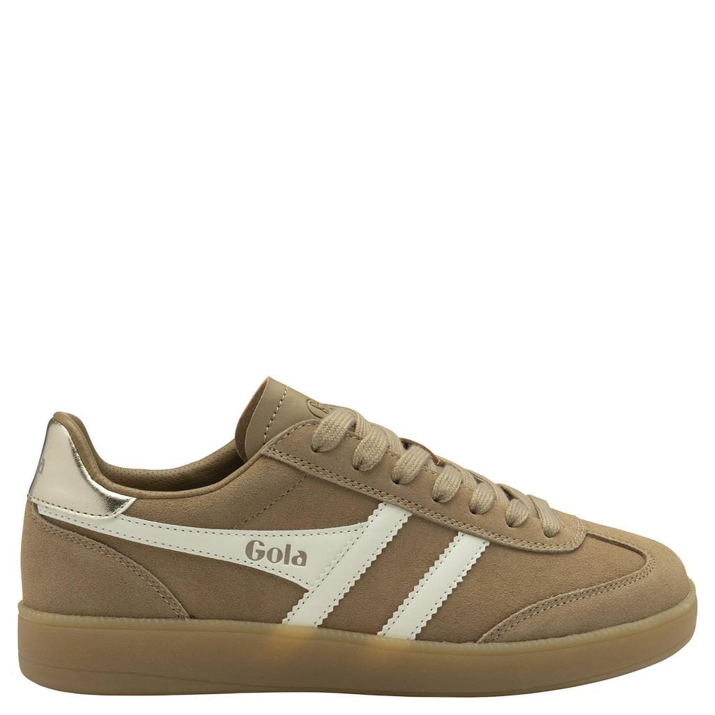 Camelkleurige dames Gola Viper suède sneakers met veters