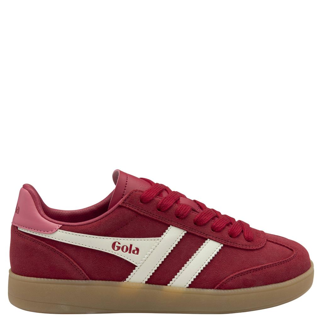 Rode dames Gola Viper suède sneakers met veters