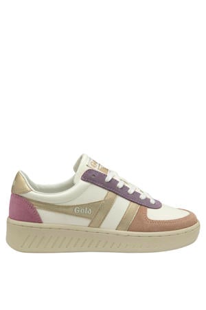 Grandslam Quadrant leren sneakers wit/goud