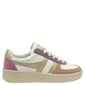 Grandslam Quadrant leren sneakers wit/goud