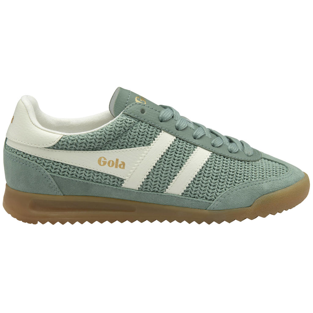 Lichtgroene dames Gola Tornado Zephyr sneakers van 80% textiel/20% leer met veters