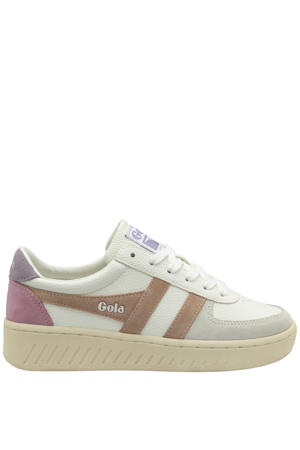 Grandslam Trident leren sneakers wit/camel