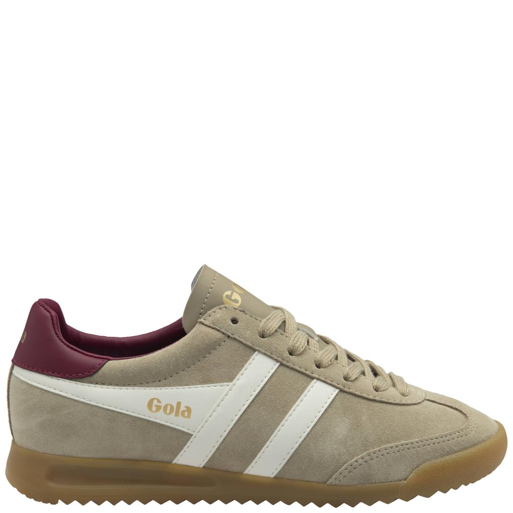 Ecru dames Gola Torpedo suède sneakers met veters