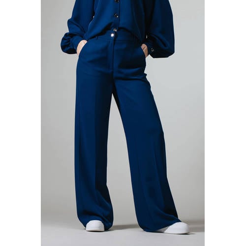LabeL DOT wide leg regular waist broek blauw afbeelding
