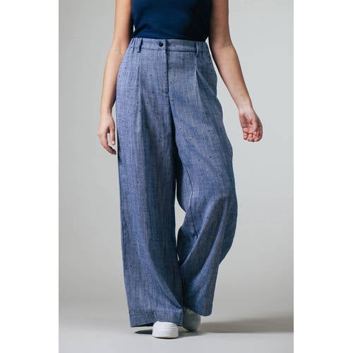 LabeL DOT wide leg regular waist broek blauw afbeelding