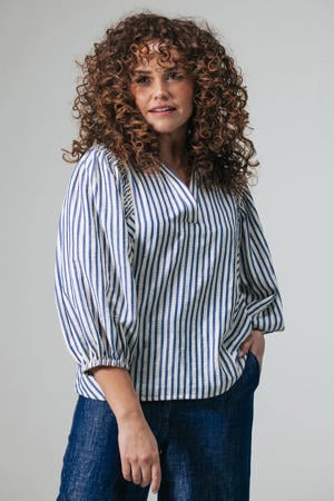 gestreepte top blauw