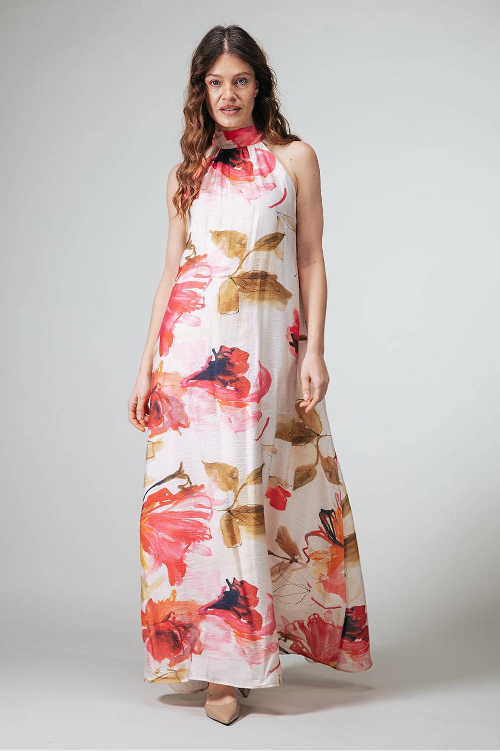 LabeL DOT gebloemde maxi jurk multi