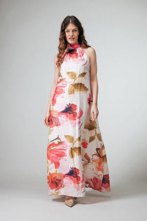 gebloemde maxi jurk multi
