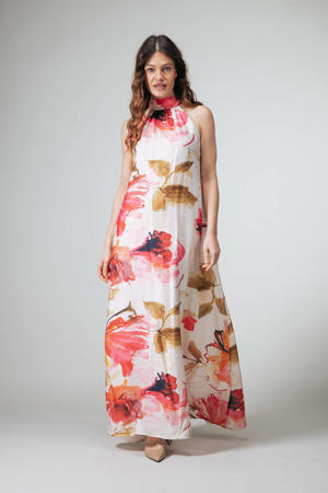 gebloemde maxi jurk multi