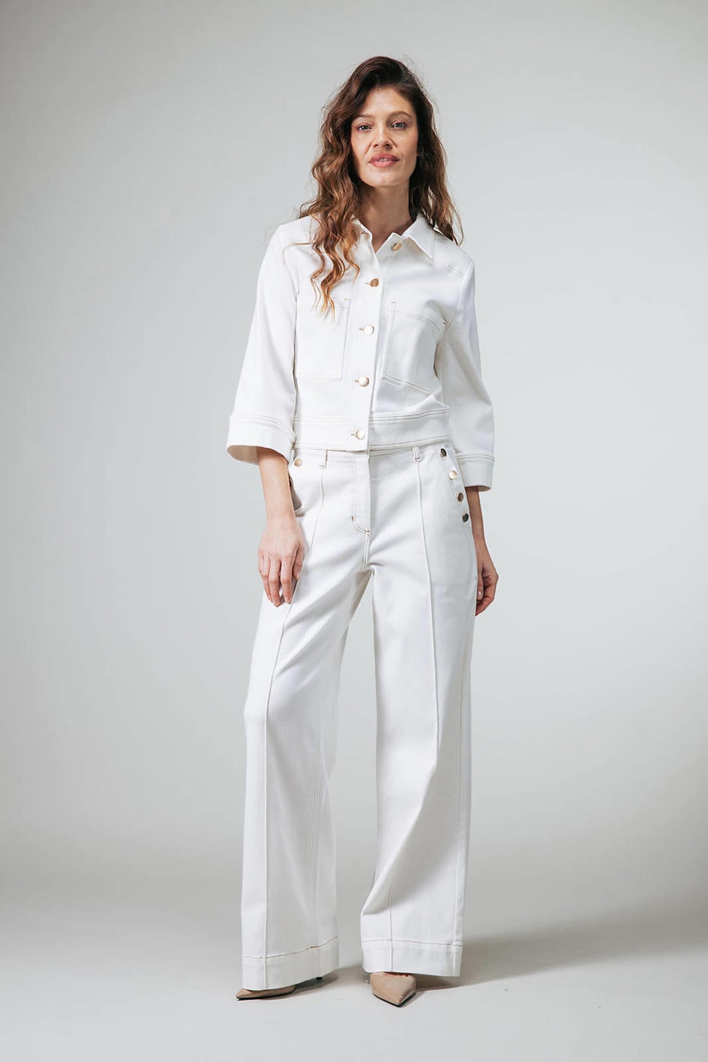Ecru dames LabeL DOT jas