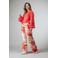 LabeL DOT regular waist gebloemde casual broek oranje