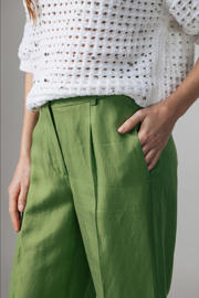 thumbnail: LabeL DOT wide leg regular waist broek groen