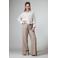 LabeL DOT wide leg high waist broek met linnen taupe